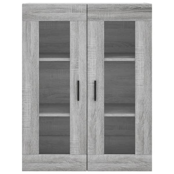 Maison Exclusive - Buffé hög Sonoma grå 69,5x34x180 cm Ingenjörsträ