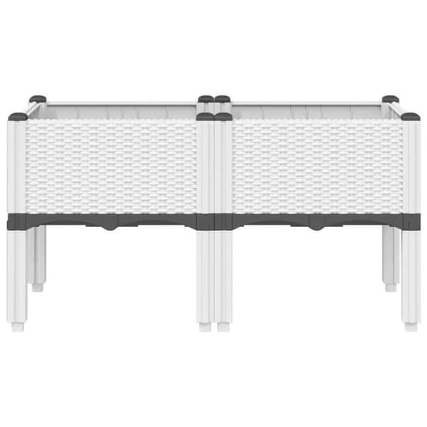 Jardiniär - EXKLUSIV HEM - Rattanutseende - Vit - 80x40x42 cm - Polypropen Vit