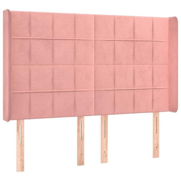 Maison Exclusive - LED Hovedgærde i Rosa 147x16x118/128 cm Velour rosa