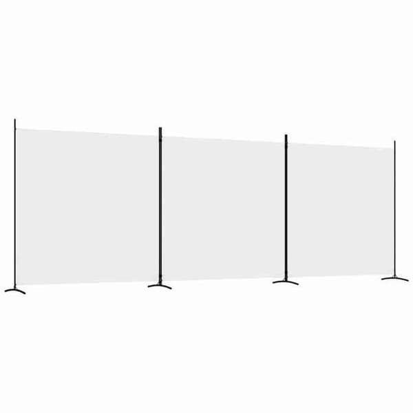 Maison Exclusive - Avskiljande vägg 3 paneler Vit 525x180 cm Tyg