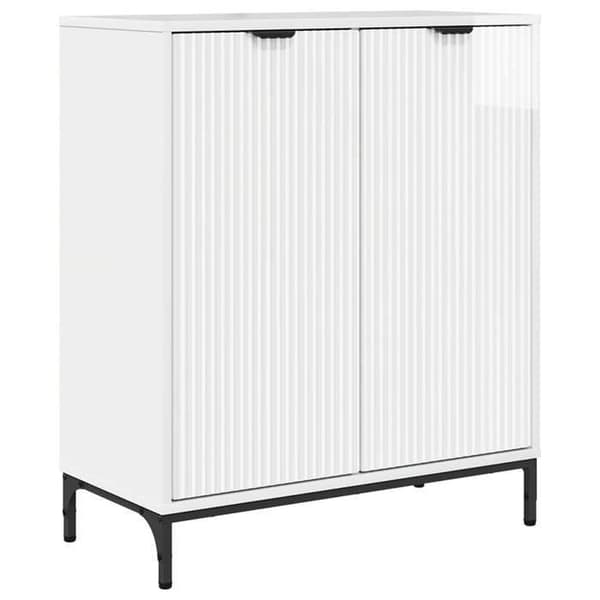 Maison Exclusive - Buffé Vit glansig 69,5 x 33 x 82 cm Ingenjörsträ Strålande vit