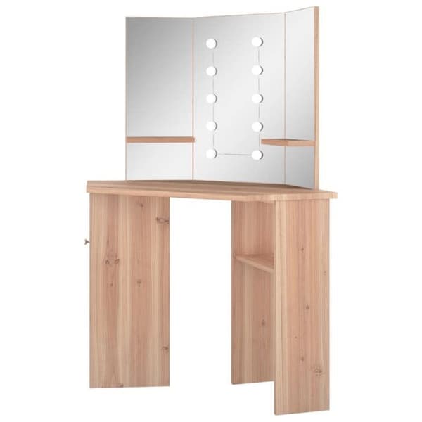 Maison Exclusive - Kulmakeittiö LED-valolla, Tammi 111x54x141,5 cm Ek