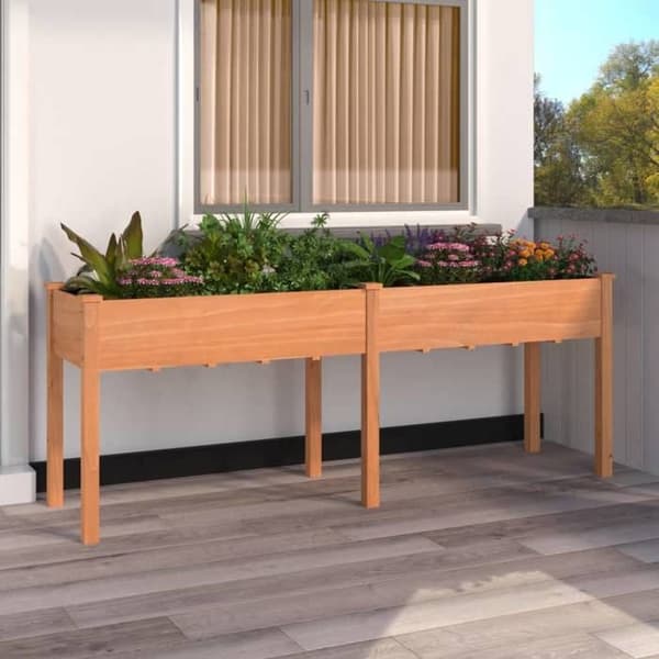Maison Exclusive - Blomlåda med brun foder 203x53x76 cm massiv furu brun