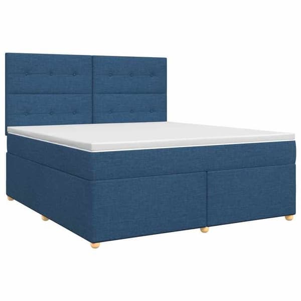 Maison Exclusive - Boxspring säng med madrass Blå 140 x 200 cm Tyg Blå