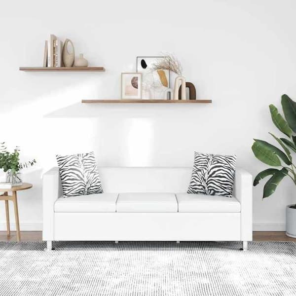 Maison Exclusive - 3-personers sofa i hvid kunstlæder Vit