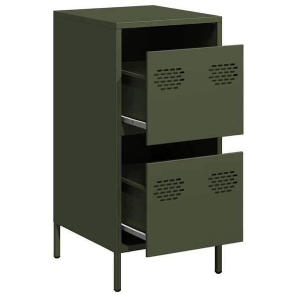 Maison Exclusive - Buffé grön oliv 35x39x73,5 cm kallvalsat stål