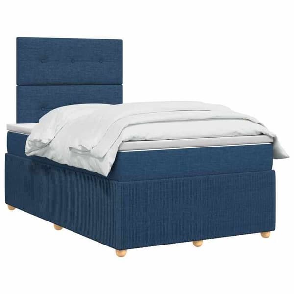 Maison Exclusive - Boxspring säng med madrass Blå 120 x 190 cm Tyg Blå