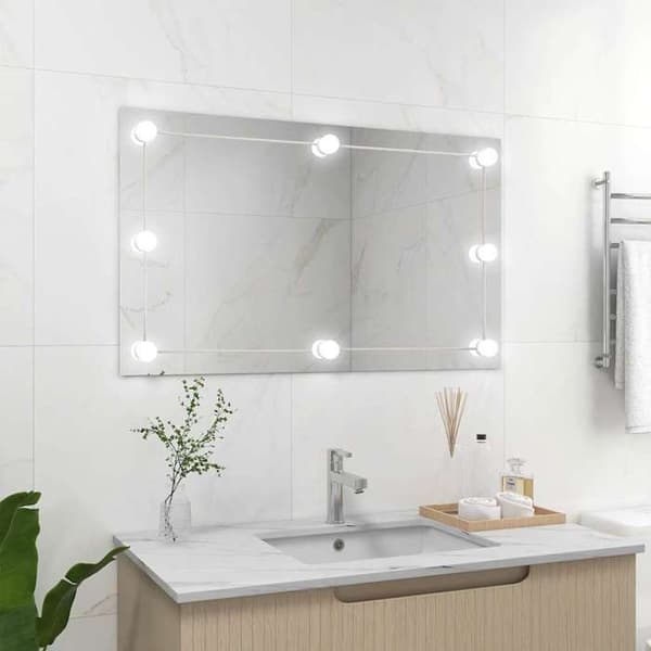 Maison Exclusive - Rektangulär spegel utan ram med LED-lampor i glas
