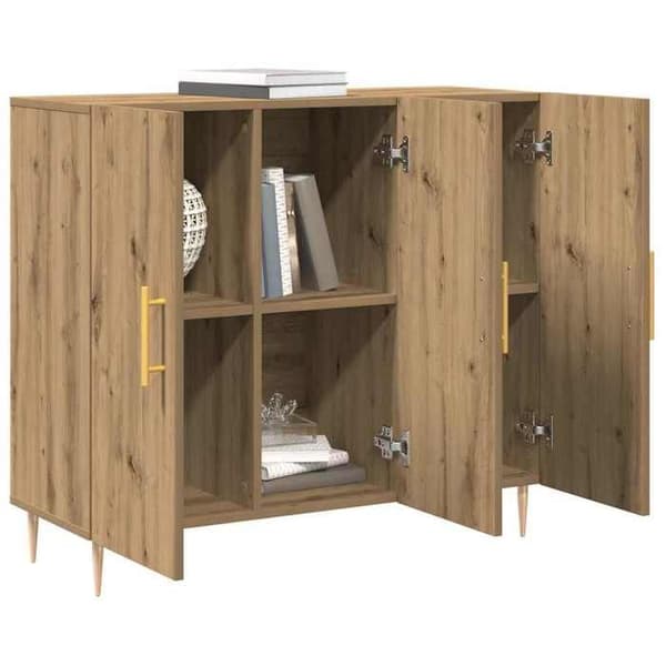 Maison Exclusive - Buffet i håndlavet egetræ 90 x 34 x 80 cm Ingeniørtræ