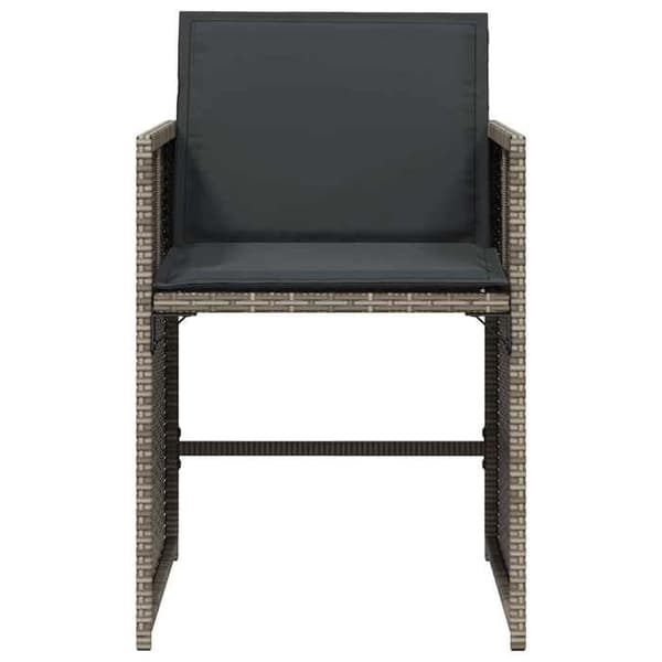 Maison Exclusive - Trädgårdsstolar med kuddar, set om 4, grå flätad resin Grå