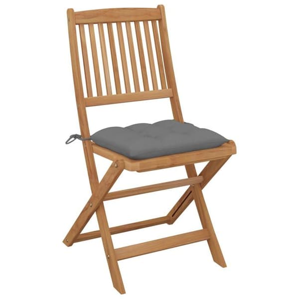 Maison Exclusive - Fällbara utomhusstolar och kuddar set om 8 Akaciaträ