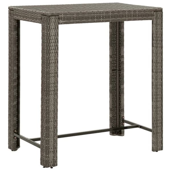 Maison Exclusive - Havebar sæt 5 dele med grå puder i poly rattan Grå