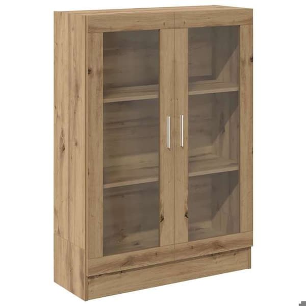Bibliotek - EKSKLUSIV HUS - 82,5x30,5x115 cm - Ingeniørtræ - 3 rum - Glasdøre Ek