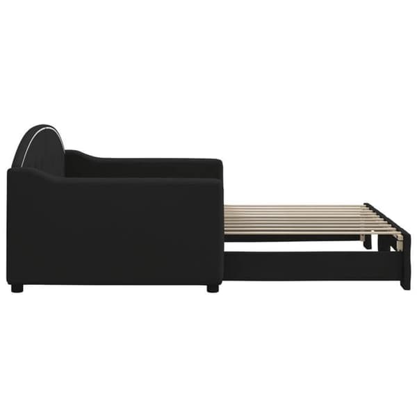 Maison Exclusive - Sovesofa med udtræksseng sort 90x190 cm stof