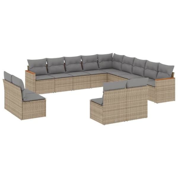 Maison Exclusive - Patio-sohvasetti 13 paikkaa Beige ja Harmaa beige