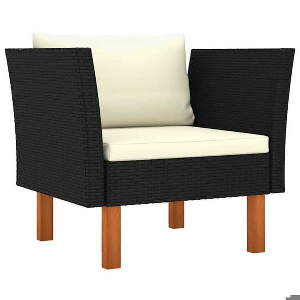 Maison Exclusive - Havegruppe 10 stk. Vævet harpik og eucalyptus træ Sort