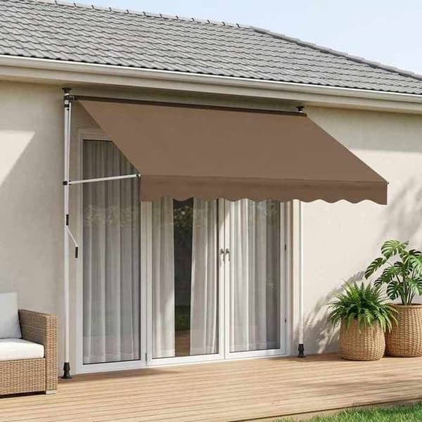 Exklusivt hus - Manuell utdragbar markis Taupe 350 cm