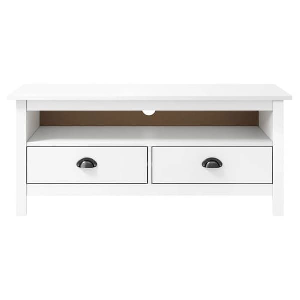 Maison Exclusive - TV-møbel Hill Range Hvid 110x40x47 cm Solid fyrretræ Matt vit