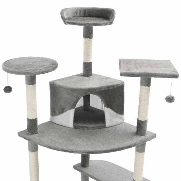 Maison Exclusive - Kattträd med sisal klösträ för 203 cm Grå och Vit Grå och vit