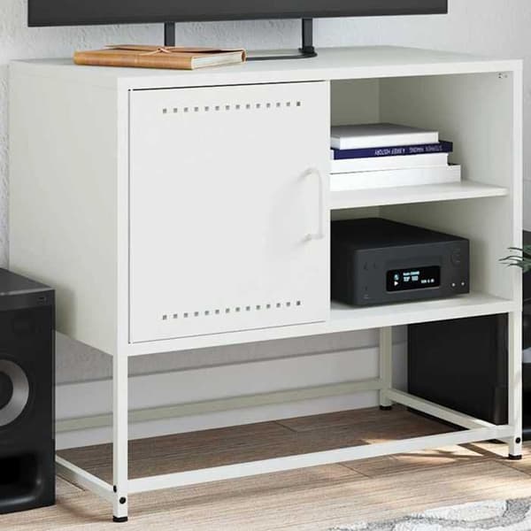 Maison Exclusive - Hvid TV-møbel 68x39x60,5 cm stål Vit