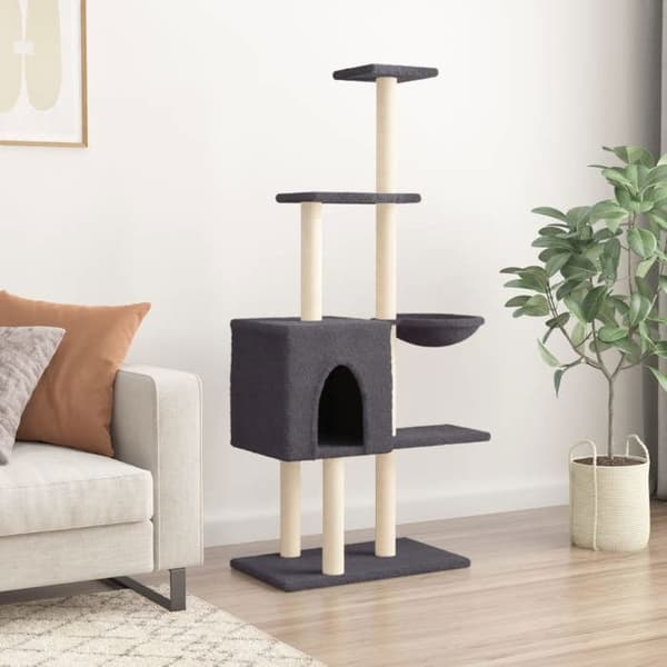 Maison Exclusive - Kattekradse med sisal i mørkegrå 145 cm Mörkgrå