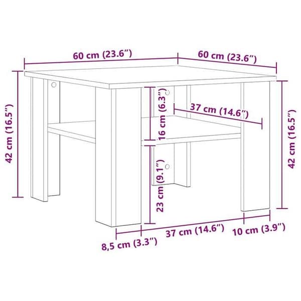 Maison Exclusive - Soffbord Sonoma grå 60x60x42 cm Ingenjörsträ Sonoma grå