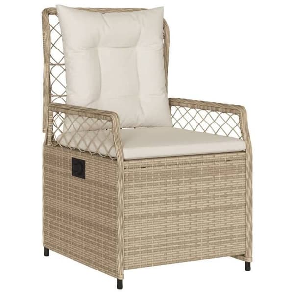 Havemøbel sæt - EKSKLUSIV HUS - 3 dele - Beige - Poly rattan - Tempereret glas bordplade beige