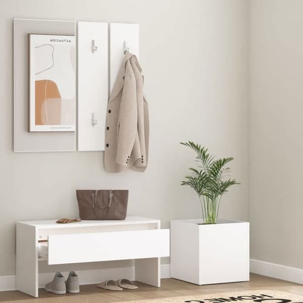 Maison Exclusive - Set med hallmöbler Vit Ingenjörsträ