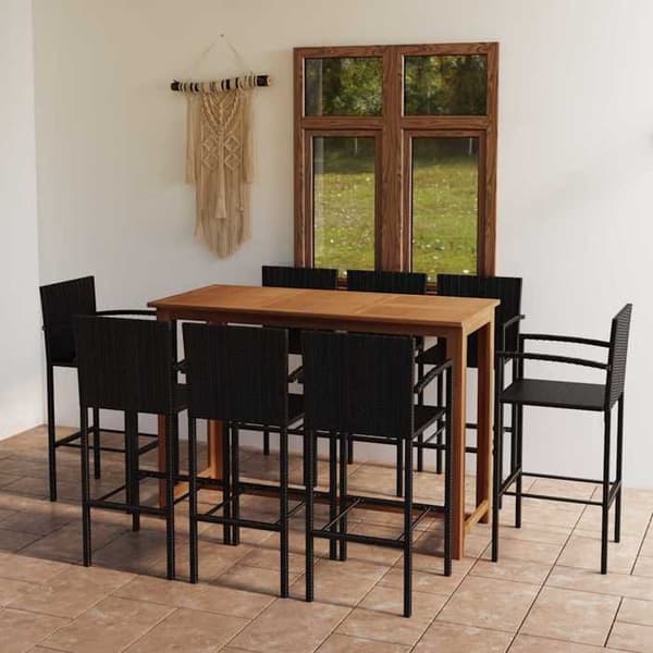 Maison Exclusive - 9 osan musta puutarhabaari Svart