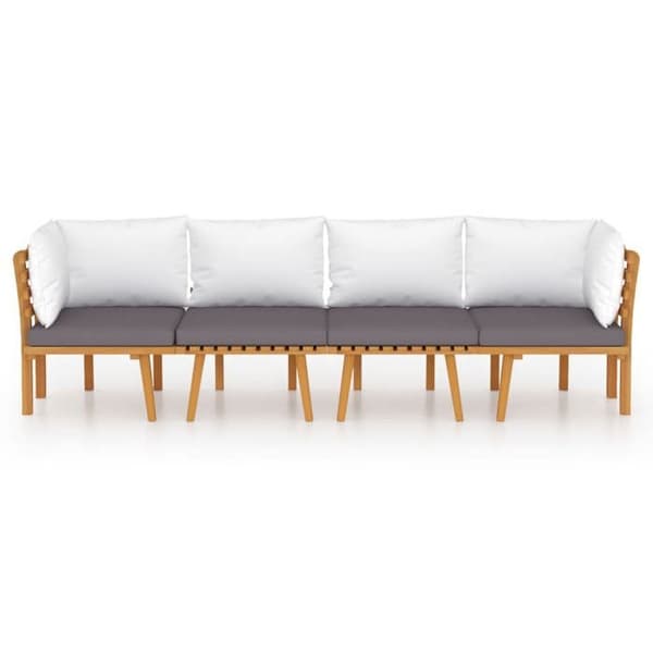 Maison Exclusive - Havegruppe 4 stk med puder i solid akacietræ