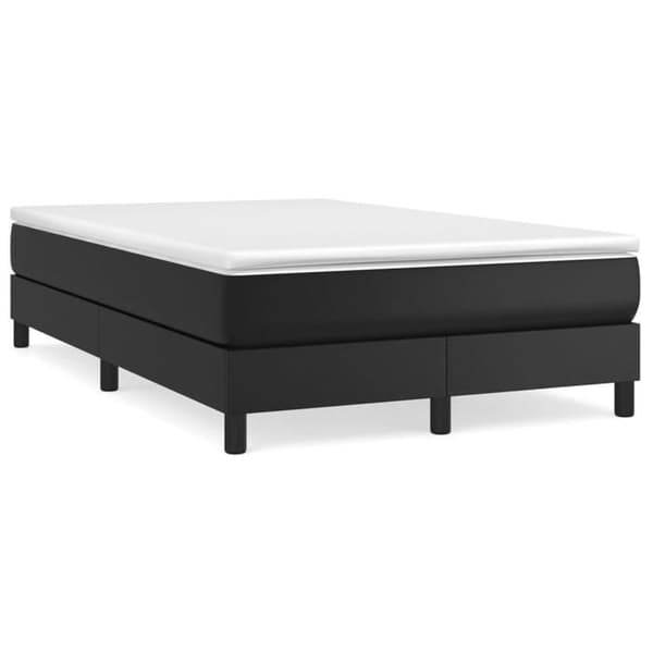 Maison Exclusive - Sengebund med sorte lameller 120x200 cm kunstlæder