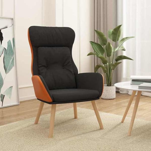 Maison Exclusive - Sort stof og PVC afslapningsstol
