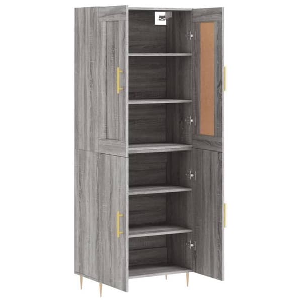 Maison Exclusive - Buffé hög Sonoma grå 69,5x34x180 cm Ingenjörsträ Sonoma grå