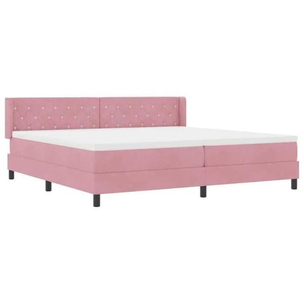 Maison Exclusive - Jousipatja ruusupäällysteellä 200 x 200 cm Sametti Ros