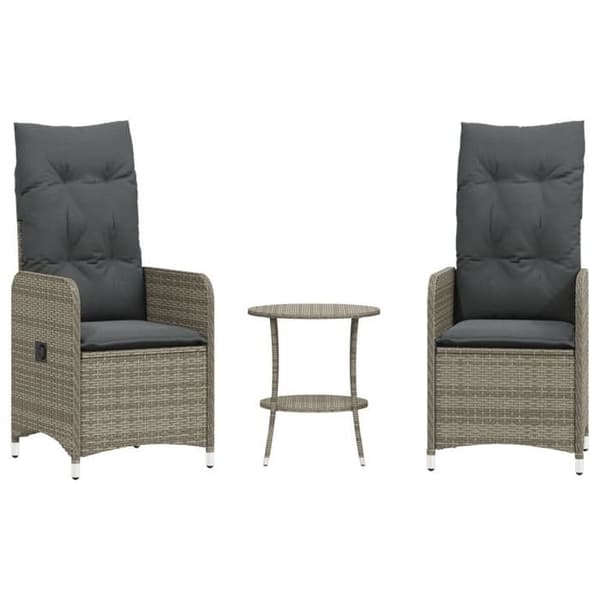 Maison Exclusive - Trädgårdsfällstolar set om 2 och bord i flätad resin