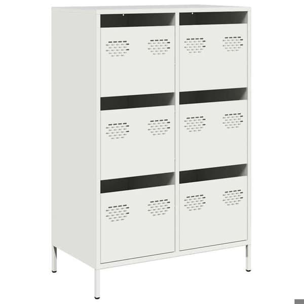 Maison Exclusive - Valkoinen buffet 68x39x101,5 cm teräksestä Vit