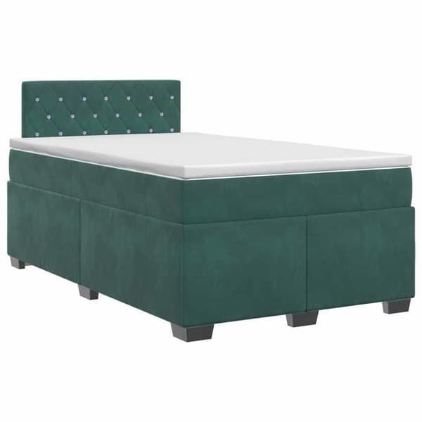 Maison Exclusive - Boxspring säng med mörkgrön madrass 120 x 200 cm Sammet
