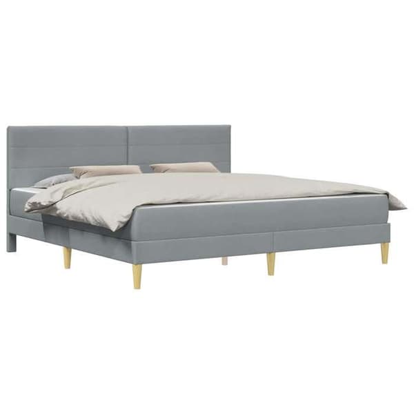Maison Exclusive - Vaaleanharmaa sänkykehys 200 x 200 cm Polyesteri Ljusgrått
