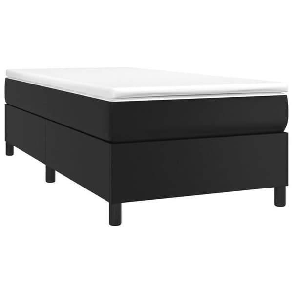 Maison Exclusive - Sengebund med sorte lameller 80x200 cm i kunstlæder