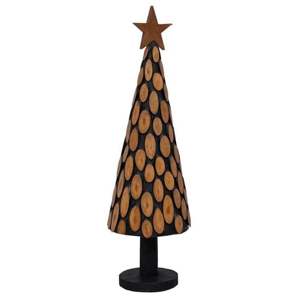 Maison Exclusive - Juletræ med brun støtte 149 cm i solid teaktræ