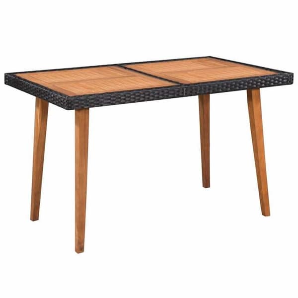 Maison Exclusive - Utomhusmatgrupp 5 delar Flätad resin Svart brun