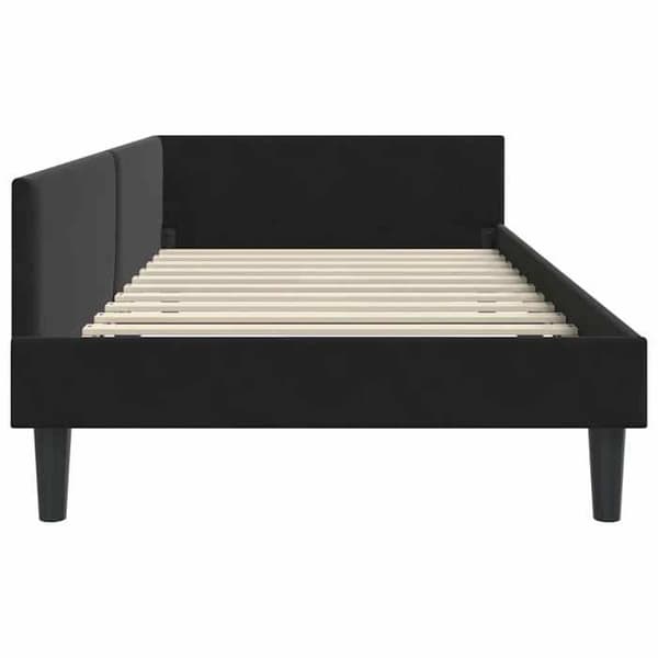 Maison Exclusive - Svart hörnsängram 100 cm x 200 cm Sammet