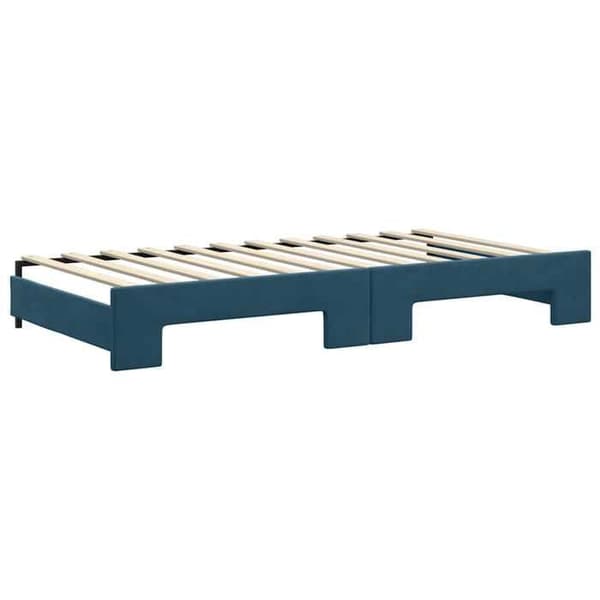 Päivävuode - EXCLUSIVE KOTI - 100x200 cm - sininen sametti - vuodevaatteet - 2 laatikkoa Blå
