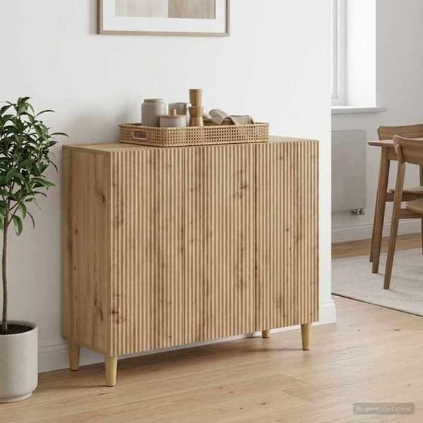 Maison Exclusive - Buffet i håndlavet egetræ 89 x 34,5 x 80 cm Ingeniørtræ