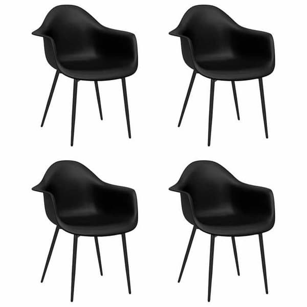Maison Exclusive - Matstolar set om 4 svart PP