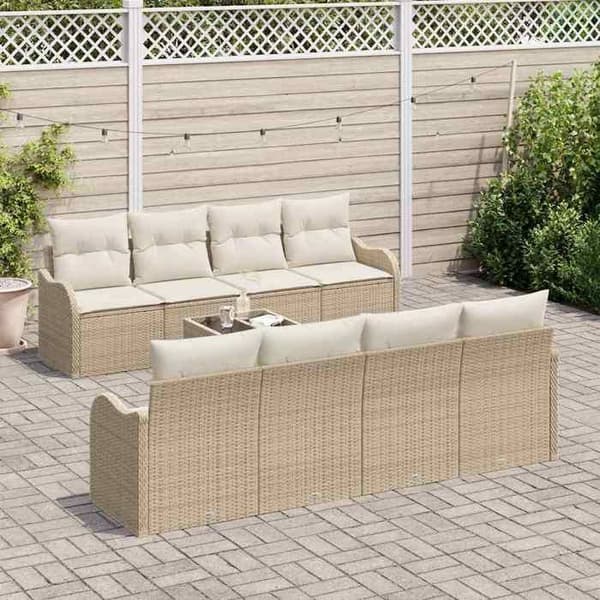 Maison Exclusive - Beige puutarhakalustesarja 55 x 55 x 37 cm polyrottinkia