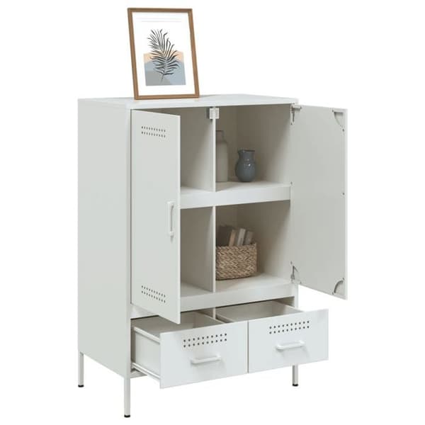 Maison Exclusive - Vit hög buffé 68x39x101,5 cm stål
