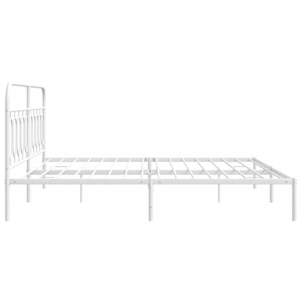 Sengestel - MAISON EXCLUSIVE - Maison Exclusive - 200 x 200 cm - Stål - Lamelseng & opbevaring Vit