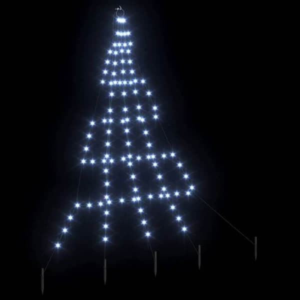 LED Juletræ - EKSKLUSIV HUS - 8 tilstande - Kold hvid - Holdbart metal - USB strømforsyning Vit kyla