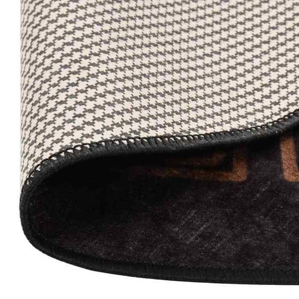 Rundt tæppe - MAISON EXCLUSIVE - Unikt tæppe - Ø120 cm - Sort og guld - Vaskbart polyester velour Svart och guld